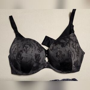 torrid Black Floral Jacquard Underwire Full Coverage Bra 38ddd